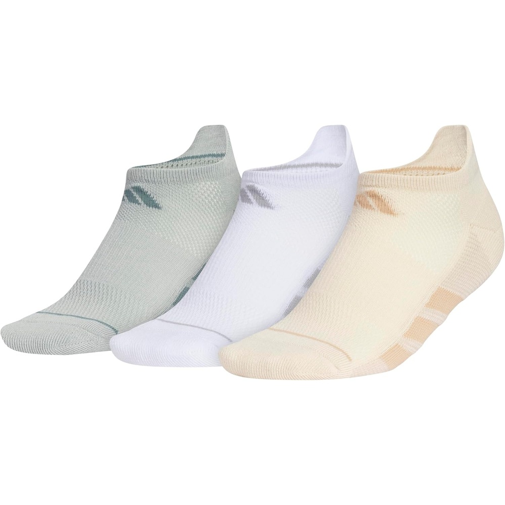 image:imageadidas Womens All Day Training Workout Socks 3 Pairs Multiple HeightsWonder Sage GreenWhiteCrystal Linen BeigeNo Show