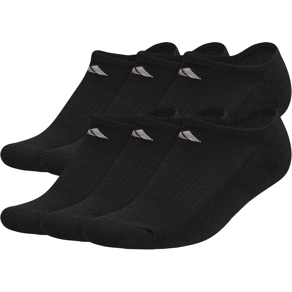 image:imageadidas Womens Athletic Cushioned No Show Socks 6 Pairs Durable amp ComfortableBlack