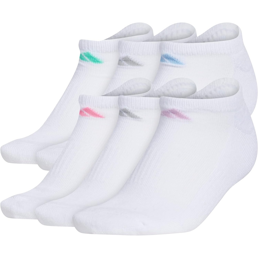 image:imageadidas Womens Athletic Cushioned No Show Socks 6 Pairs Durable amp ComfortableWhiteClear Sky BlueBliss Lilac Purple
