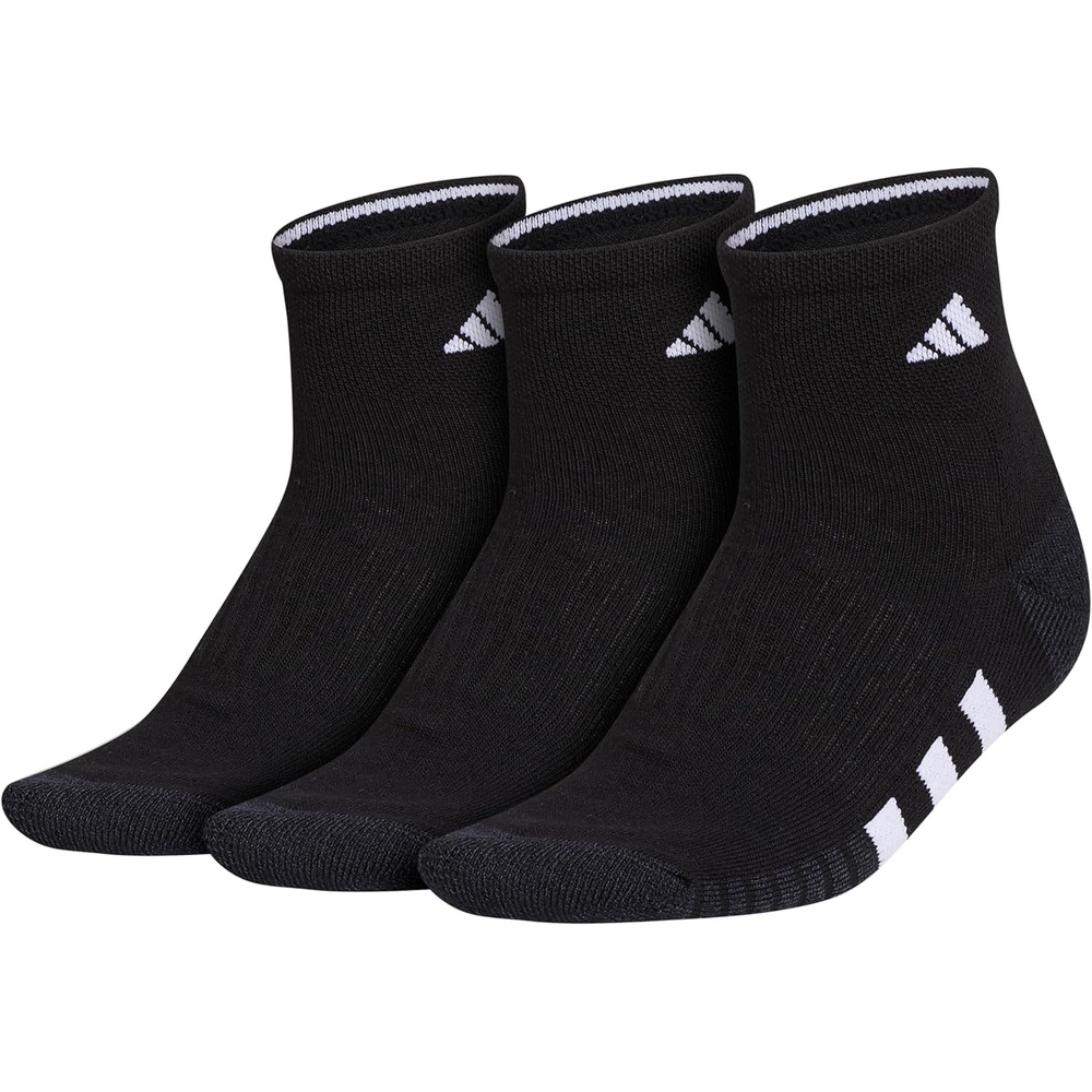 image:imageadidas Womens Cushioned Quarter Ankle Socks 3 Pairs Durable amp ComfortableBlackNight GreyWhite3