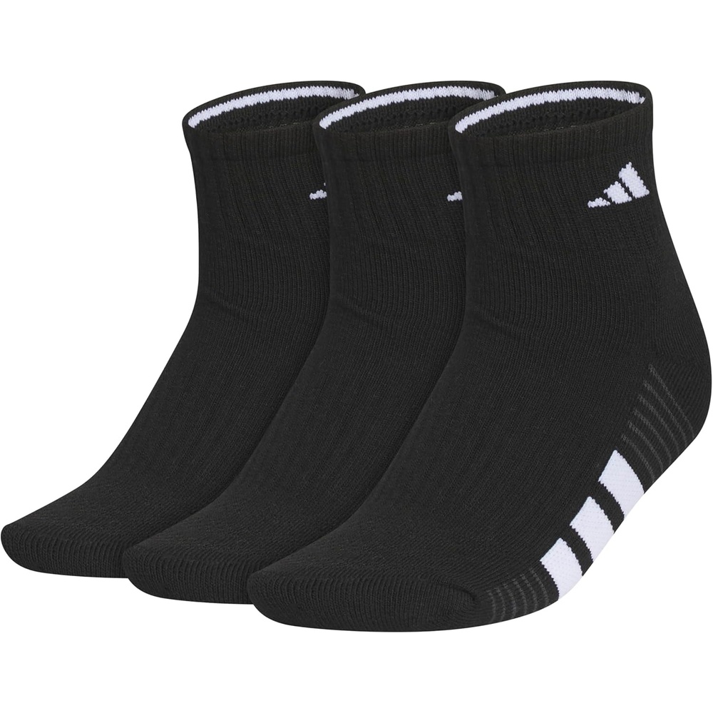 image:imageadidas Womens Cushioned Quarter Ankle Socks 3 Pairs Durable amp ComfortableBlackWhiteCarbon Grey4