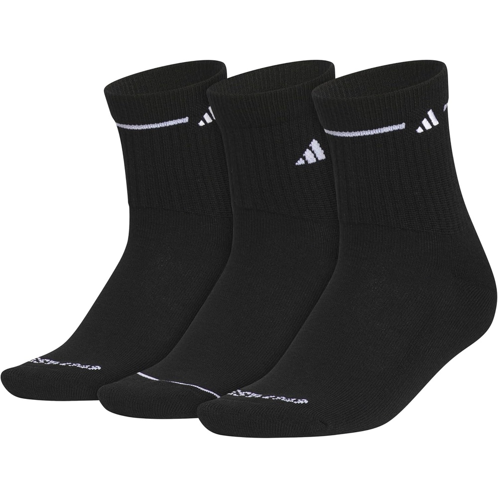 image:imageadidas Womens Cushioned Sport High Quarter Socks 3 Pairs Durable amp ComfortableBlackWhite3