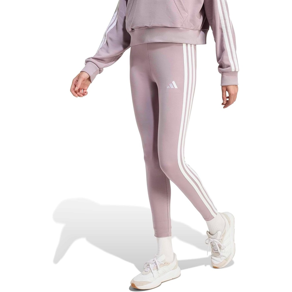 image:imageadidas Womens Essentials 3Stripes Cotton LeggingsPreloved FigWhite