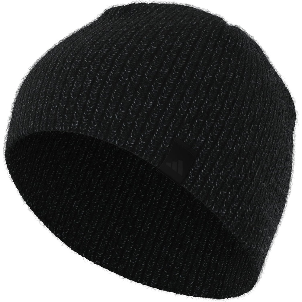 image:imageadidas Womens Lifestyle Beanie Soft Fuzzy Knit Winter HatBlackGreyBlack