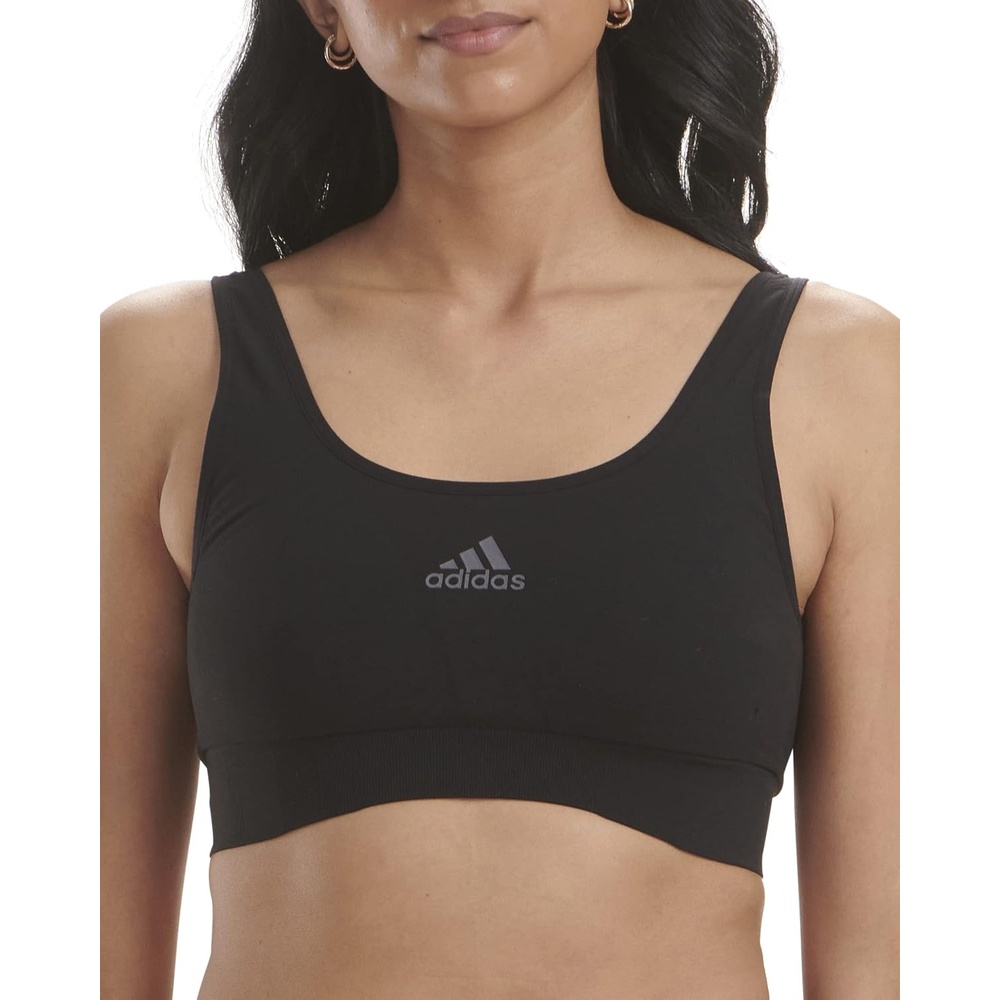 image:imageadidas Womens Micro 720 Seamless Scoop Lounge Bra with Removable CookiesBlack
