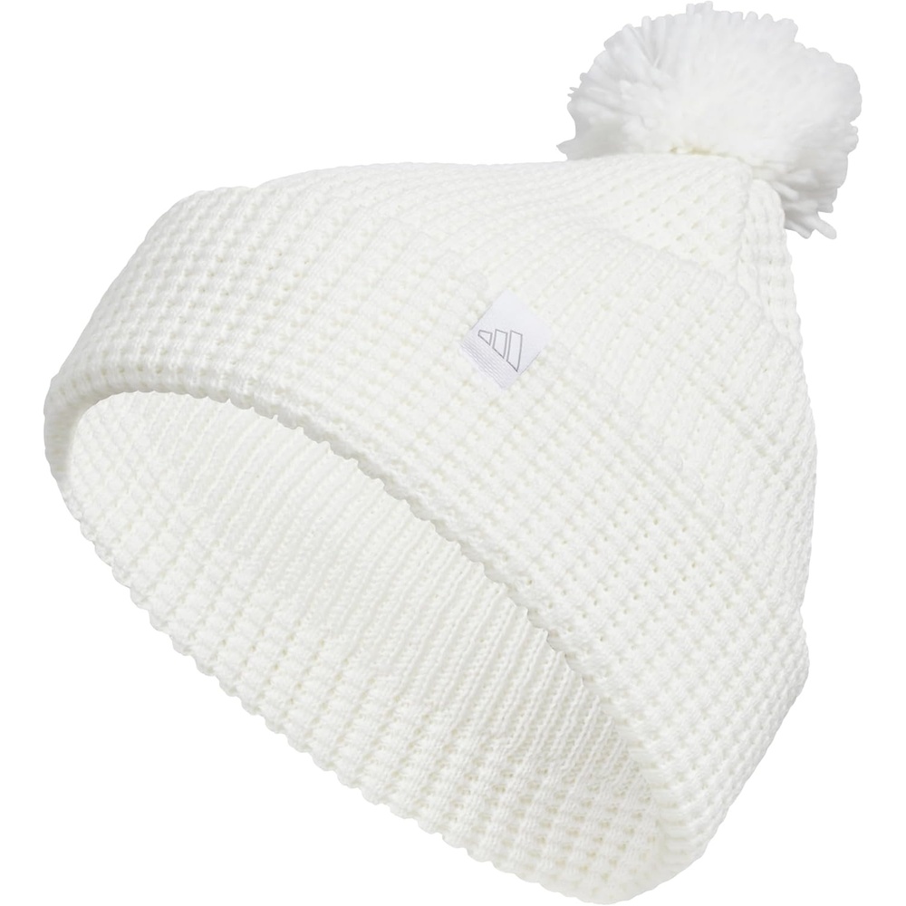 image:imageadidas Womens Pom Pom Beanie Knit Ballie Hat Standard FitPomWhiteGrey