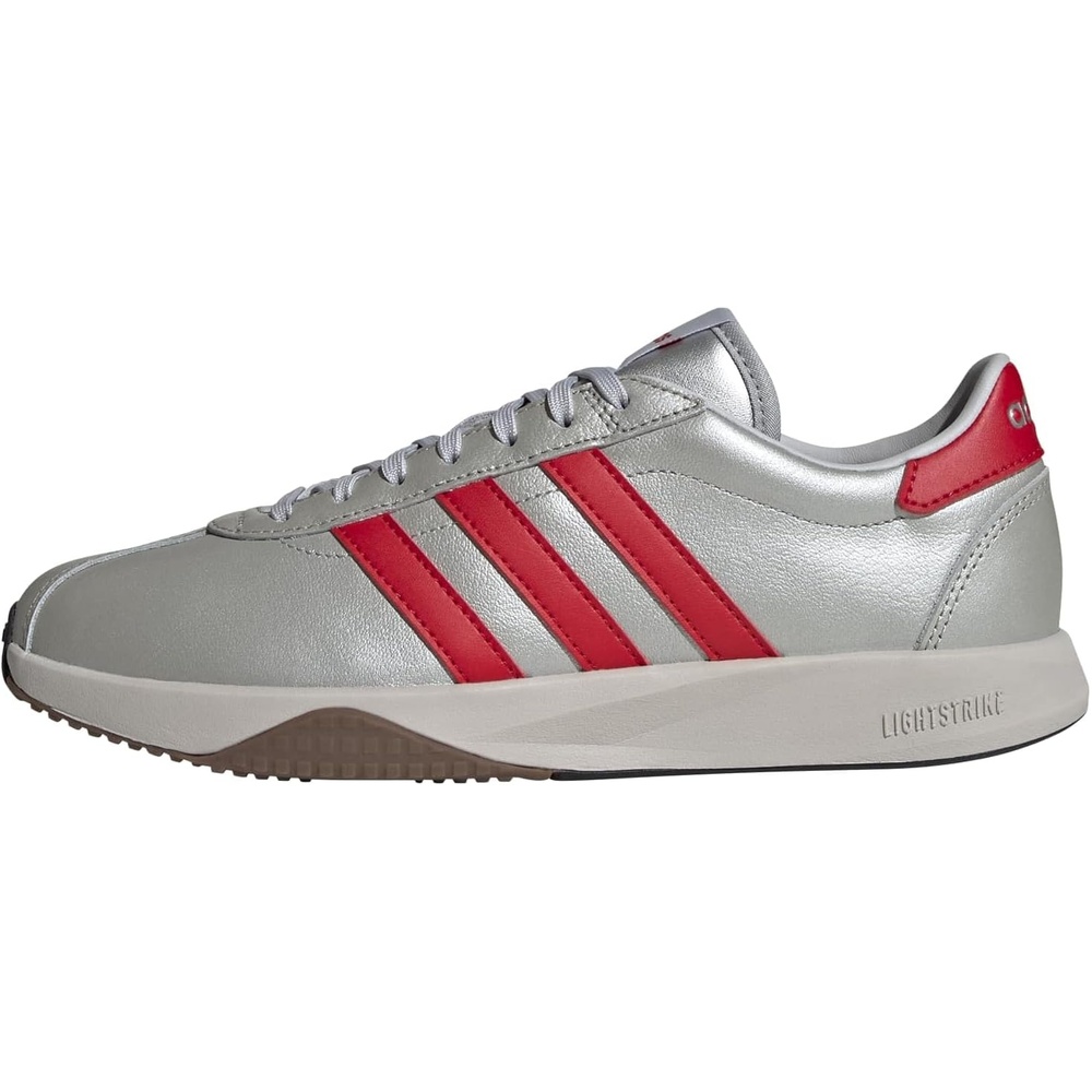 image:imageadidas Womens Run 7626 Lace Up Sneakers Shoes Casual Off WhiteSilver MetallicBetter ScarletGum
