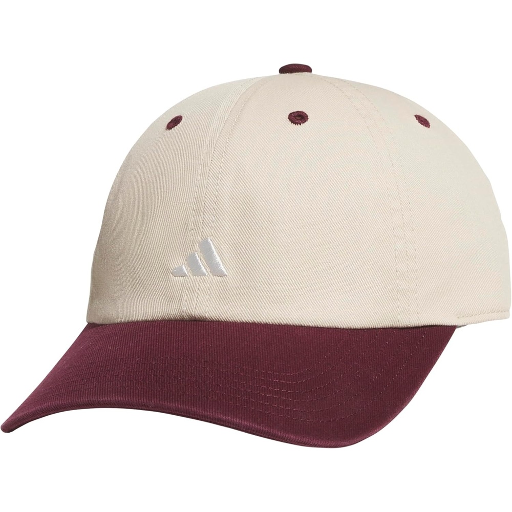 image:imageadidas Womens Saturday Hat Relaxed Fit Strapback Baseball CapCrystal Linen BeigeMaroonOff White3