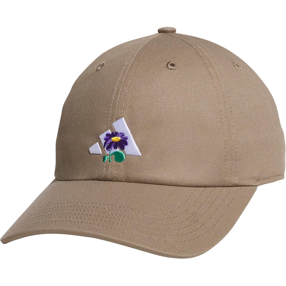 image:imageadidas Womens Saturday Hat  Relaxed Fit Strapback Baseball CapKhaki SixWhitePure PurpleWith Love