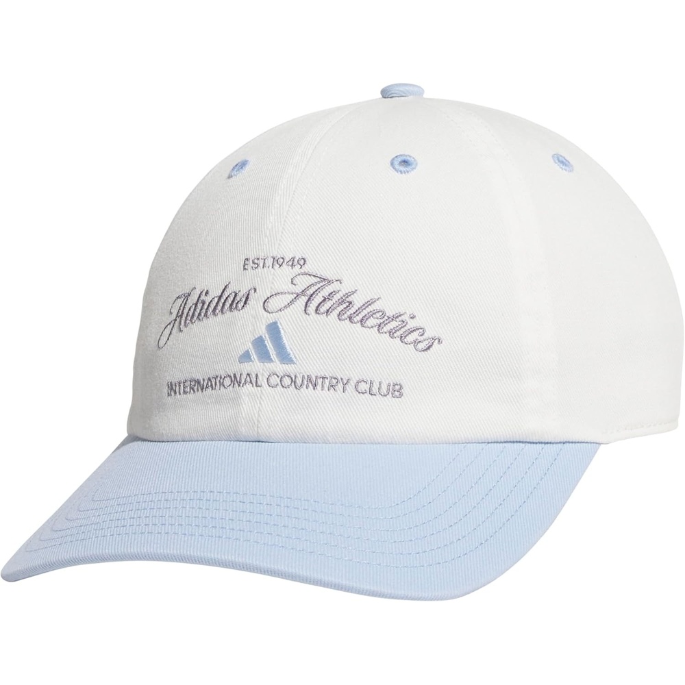 image:imageadidas Womens Saturday Hat Relaxed Fit Strapback Baseball CapOff WhiteGlow BlueSlate GreyCappuccino