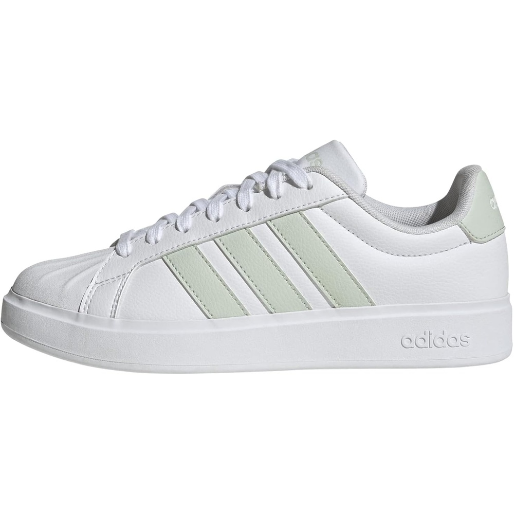 image:imageadidas Womens Streettalk Lace Up Sneakers Shoes Casual BeigeWhiteLinen GreenWhite