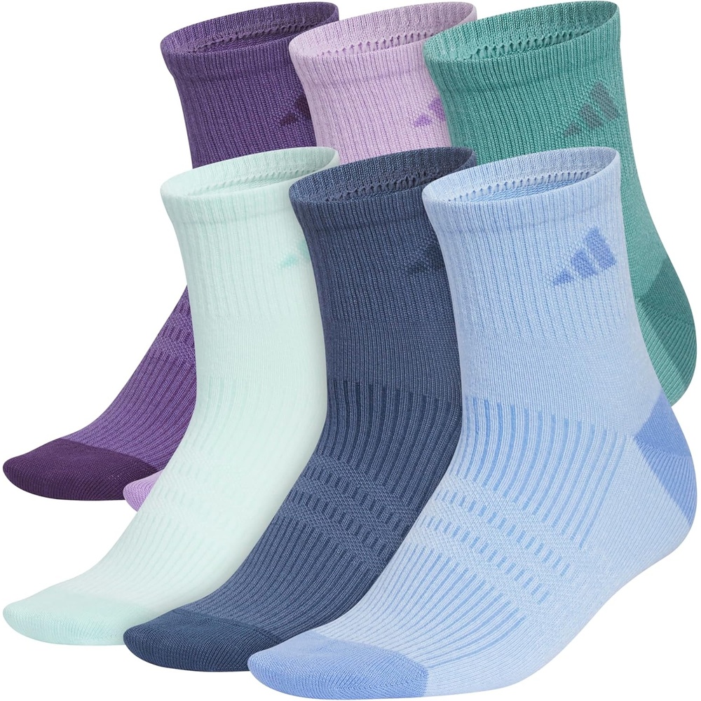 image:imageadidas Womens Superlite Quarter Ankle Socks 6 Pairs Lightweight amp BreathableAurora Plum PurplePowder Plum PurplePowder Teal Green3