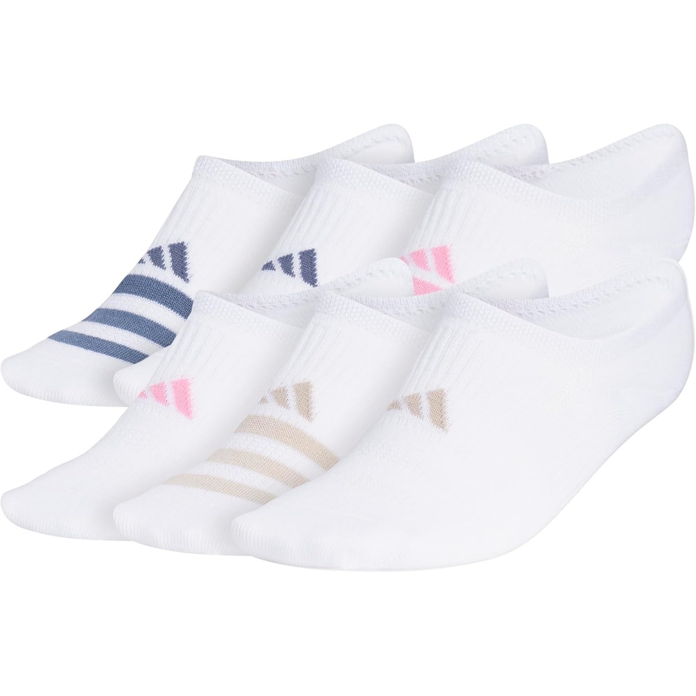 image:imageadidas Womens Superlite Super No Show Invisible Socks 6 Pairs Lightweight amp BreathableWhitePreloved Ink BlueBliss Pink3