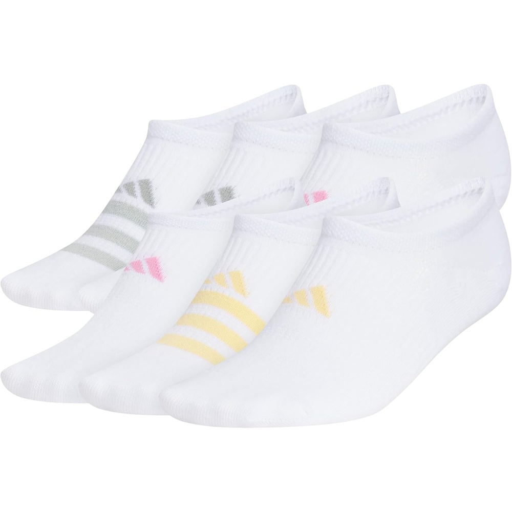 image:imageadidas Womens Superlite Super No Show Invisible Socks 6 Pairs Lightweight amp BreathableWhiteWonder Sage GreenTropic Bloom3