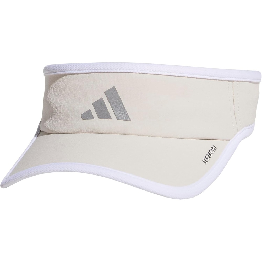 image:imageadidas Womens Superlite Visor Lightweight MoistureWicking Running Tennis HatAlumina BeigeSilver MetallicWhite3