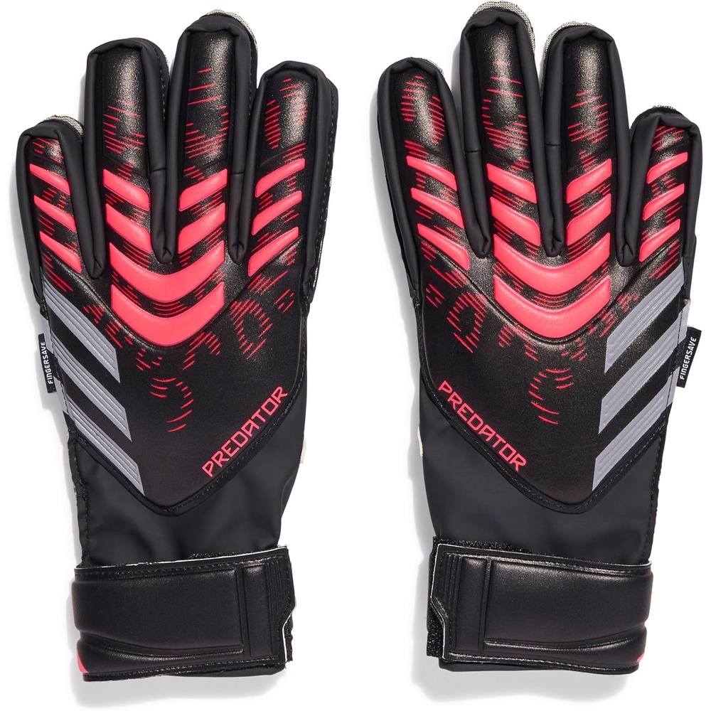 image:imageadidas adidas Unisex Soccer Goalie GlovesBlackBlackLucid RedMatch Fingersave