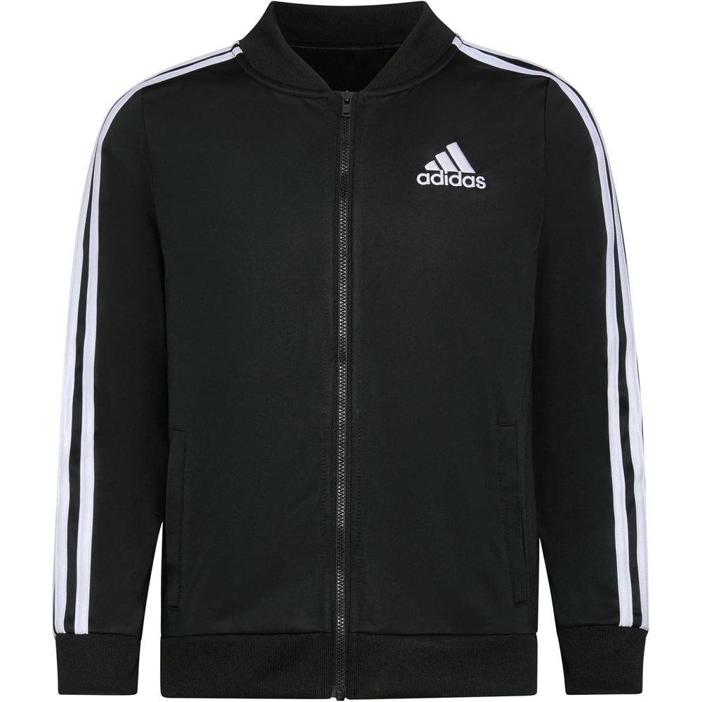 image:imageadidas girls ZipUp Tricot Track Jacket WarmUp BomberBlack