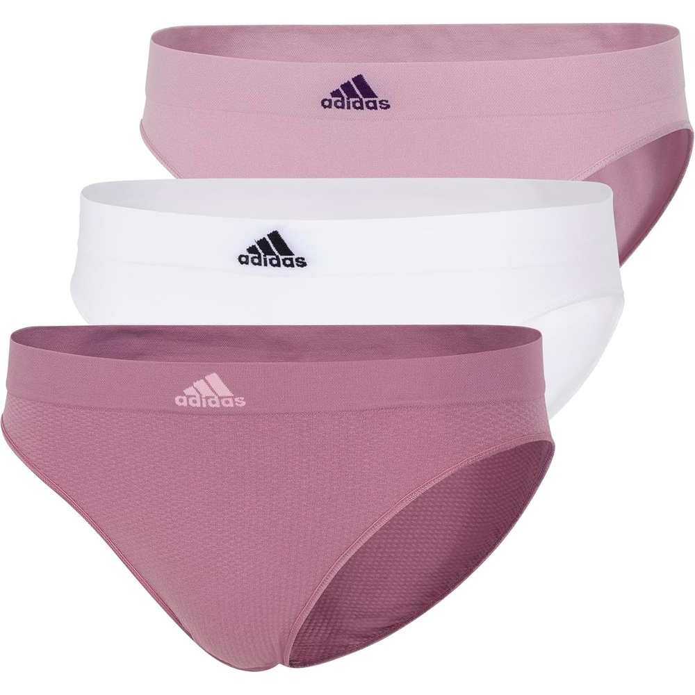 image:imageadidas womens Seamless Bikini Underwear MultipackWonder Orchid FishnetWhiteWonder Mauve