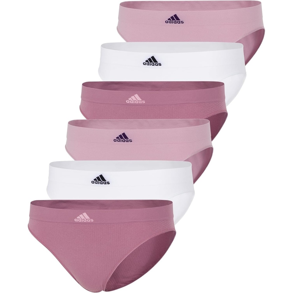 image:imageadidas womens Seamless Bikini Underwear MultipackWonder Orchid FishnetWhiteWonder Mauve 6 Pack