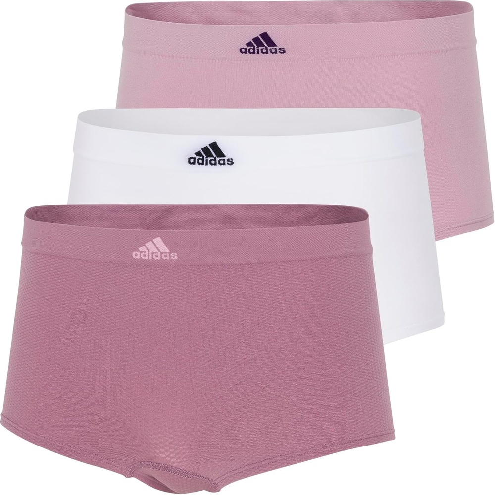 image:imageadidas womens Seamless Boyshort Underwear MultipackWonder Orchid FishnetWhiteWonder Mauve