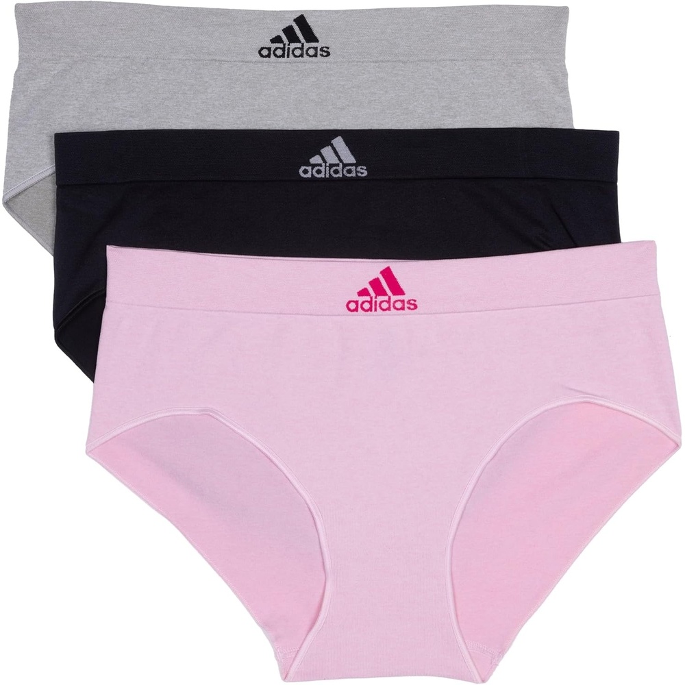 image:imageadidas womens Seamless Brief Panties 3packPink SnakeHeather GreyBlack