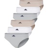 Wonder Silver Ribbed/White/Wonder Beige Ribbed (6 Pack)
