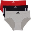 Black With Stripes/Heather Grey/Vivid Red