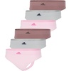 Wonder Pink Ribbed/Wonder Silver/Wonder Oxide Fishnet (6 Pack)