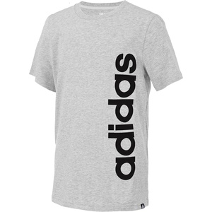 Adidas Boys Short Sleeve Linear Logo T-Shirt(Light Heather Grey Core)