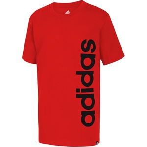 Adidas Boys Short Sleeve Linear Logo T-Shirt(Red Core)
