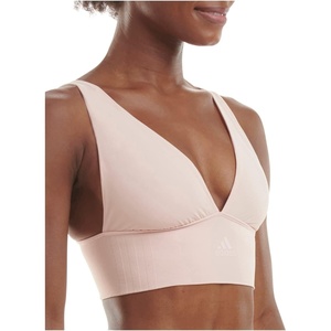 Adidas Womens Micro-Stretch Lounge Bra—Seamless Comfort & Support(Peach Whip)