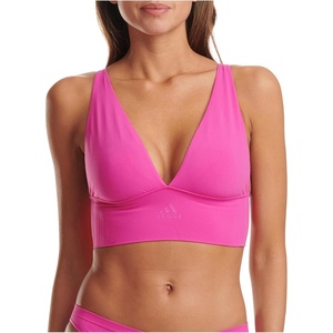 Adidas Womens Micro-Stretch Lounge Bra—Seamless Comfort & Support(Semi Lucid Fuchsia)