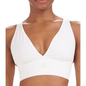 Adidas Womens Micro-Stretch Lounge Bra—Seamless Comfort & Support(White)