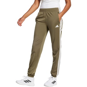 Adidas Womens Tricot 3-Stripes Track Pants(Olive Strata/White)