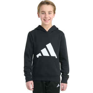adidas Boys Long Sleeve Essential Big Logo Fleece Pullover Hoodie(Black)