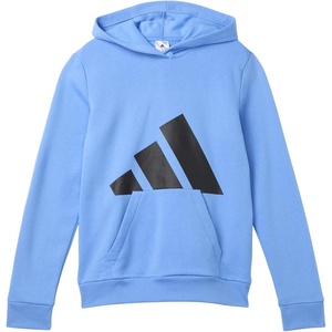 adidas Boys Long Sleeve Essential Big Logo Fleece Pullover Hoodie(Blue Fusion)