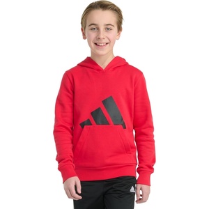 adidas Boys Long Sleeve Essential Big Logo Fleece Pullover Hoodie(Pure Ruby)
