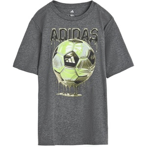adidas Boys’ Soccer Drip Heather Tee (Big Kid)(Dark Grey Heather)