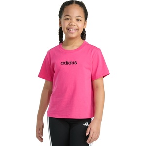 adidas Girls Short Sleeve Embroidered Logo T-Shirt(Shock Pink)