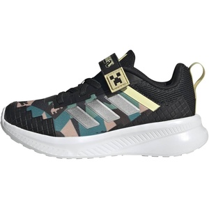adidas Kids Fortarun 4.0 (Little Kid)(Black/Matte Silver/Dual Yellow/Minecraft)