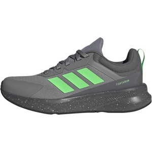 adidas Kids Fortarun 4.0 (Little Kid)(Grey/Screaming Green/Grey)
