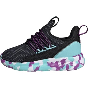 adidas Kids Girls Lite Racer Adapt 7.0 Lace Up Sneakers Shoes Casual – Black(Black/Purple Burst/Flash Aqua)