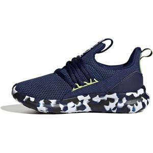 adidas Kids Girls Lite Racer Adapt 7.0 Lace Up Sneakers Shoes Casual – Black(Dark Blue/White/Pulse Lime)