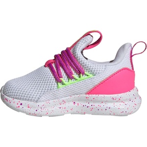 adidas Kids Girls Lite Racer Adapt 7.0 Lace Up Sneakers Shoes Casual – Black(White/Lucid Lemon/Lucid Pink)