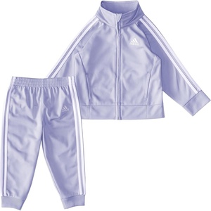 adidas Little Girl’s Zip Front Classic Tricot Jacket and Joggers Set(Violet Tone)