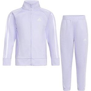 adidas Little Girl’s Zip Front Classic Tricot Jacket and Joggers Set(Violet Tone Purple)