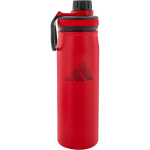 adidas Stainless Steel Metal Water Bottle 20 oz (600 mL) Screw Cap(Better Scarlet/Black)