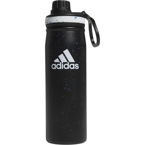 adidas Stainless Steel Metal Water Bottle 20 oz (600 mL) Screw Cap(Black/Bright Royal Blue/White)