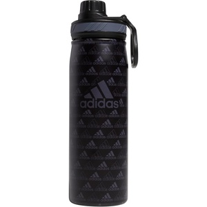 adidas Stainless Steel Metal Water Bottle 20 oz (600 mL) Screw Cap(Bos Mini Monogram Black/Black/Onix Grey)