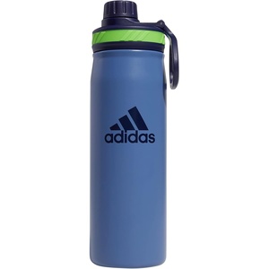 adidas Stainless Steel Metal Water Bottle 20 oz (600 mL) Screw Cap(Crew Blue/Dark Blue/Lucid Lime Green)